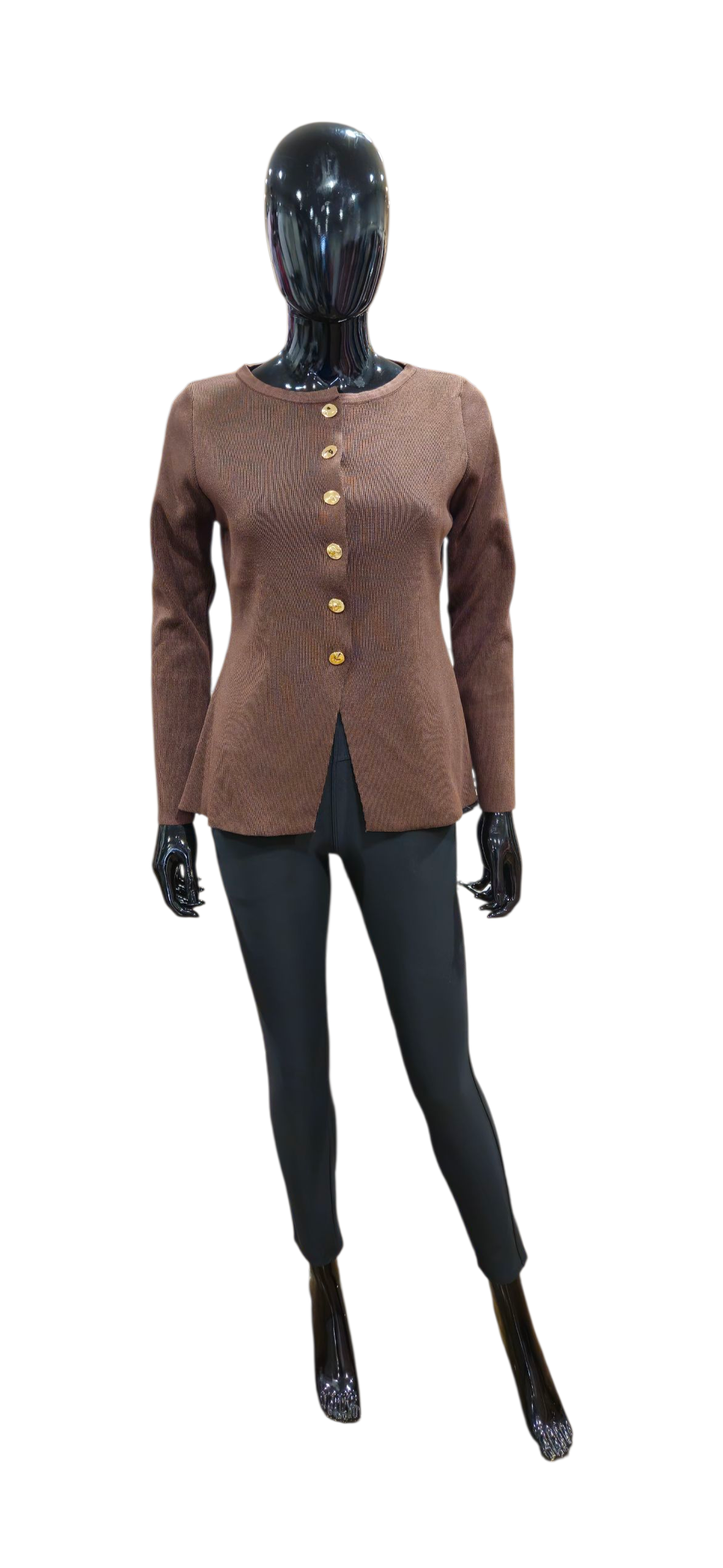 Dames - Bruine top met knopen